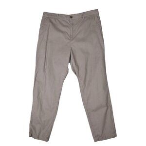Uniqlo Women's 50% Linen 50% CottoTapered Pants XL Taupe Brown Minimalist Casual
